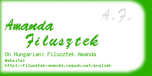 amanda filusztek business card